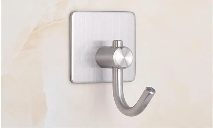 

self-adhesive Stainless steel hook Behind the door bathroom kitchen wardrobe Hang the garment pothook thickness:2mm