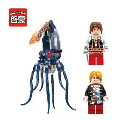 

231 pcs Models Bricks Pirate Series Mechanical Squid octopus Building Blocks