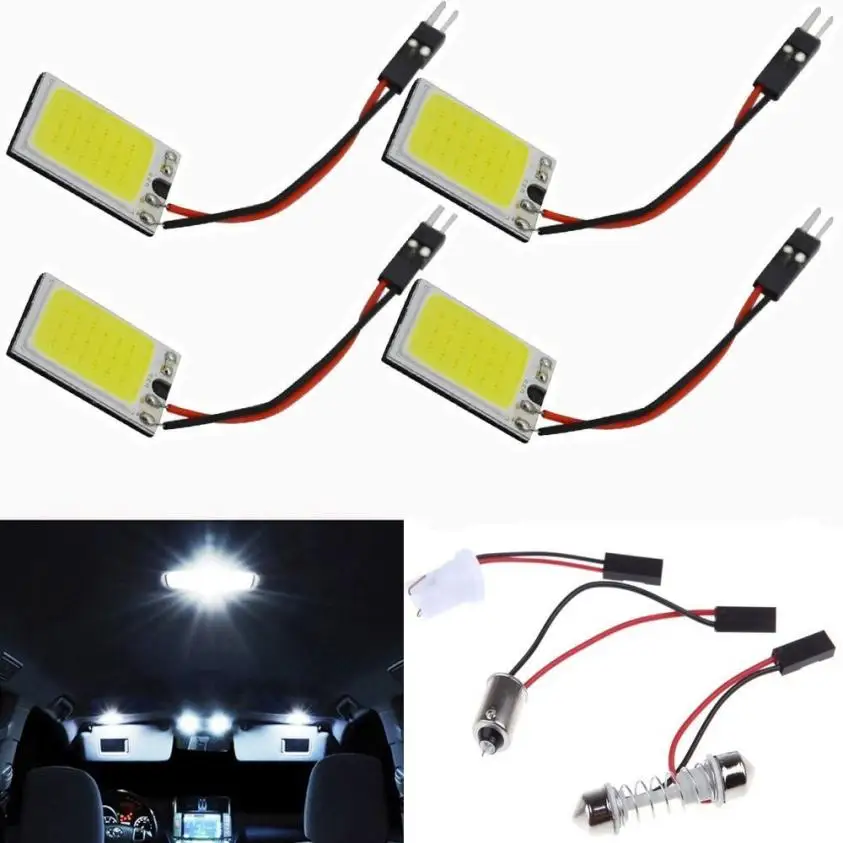 Франшиза Автомобильный свет 4 шт 3W 12V 18 COB Автомобильные светодиодные лампы T10 BA9S