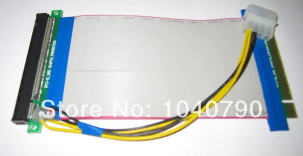 bilder für 10 teile/los PCI-E Express X16 Riser flachbandkabel mit Molex 4 Pin-stromanschluss stromversorgung für Grafikkarte bitcoin miner bilder für 10 teile/los PCI-E Express X16 Riser flachbandkabel mit Molex 4 Pin-stromanschluss stromversorgung für Grafikkarte bitcoin miner