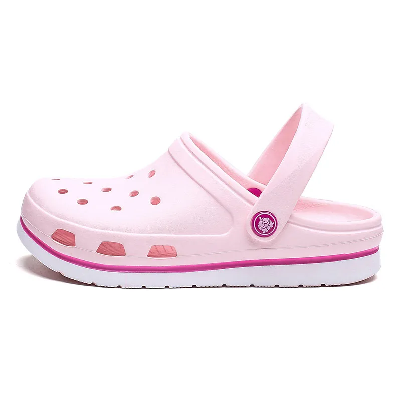 Женская водонепроницаемая обувь; летние дышащие сабо; шлепанцы для плавания; пляжная обувь; Легкие уличные сандалии; обувь для рыбалки и моря - Цвет: Розовый