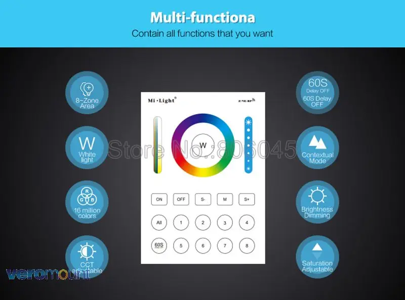 Mi. Светильник B8 8 зон настенный Смарт RGB+ CCT контроллер работает с LS2 или Mi светильник RGB+ CCT прожектор светильник или RGB+ CCT лампы AC220V