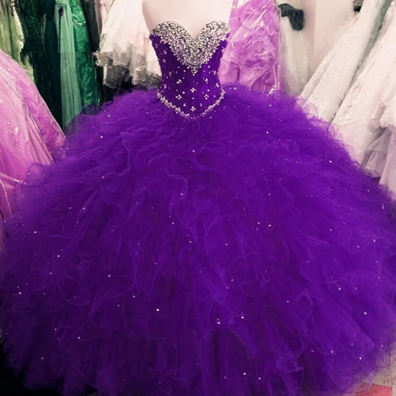 Расшитое бисером в честь пятнадцатилетия платья для женщин бальное платье блестками кристаллы кружево до Милая 15 лет дебютантка Vestidos De 15 Anos