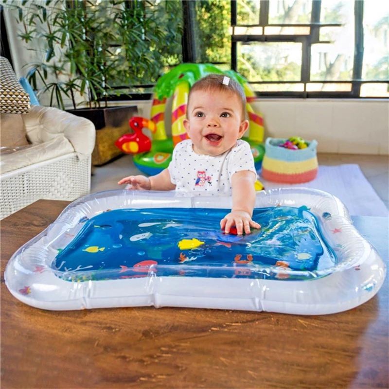 Water Mat for Baby Children Carpet Play Mat Tummy Time Inflatable Water Mat for Babies Developing Stimulation Motor Skills (10)