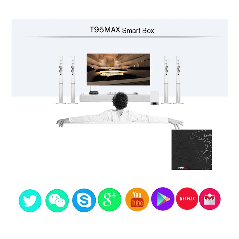 4 GB RAM 64 GB ROM 6 K مربع التلفزيون الذكية الروبوت 9.0 T95 ماكس Allwinner H6 رباعية النواة 2.4G Wifi يوتيوب 16G/32G T95MAX PK TX6 مجموعة أعلى مربع