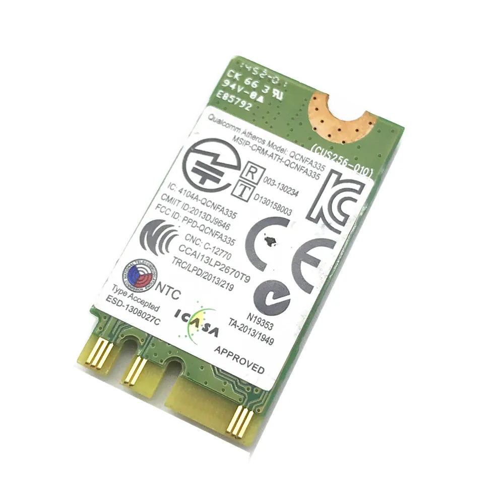 10 шт. Dell DW1707 QCNFA335 WLAN WiFi 802,11 bgn + Bluetooth-совместимая карта NGFF 4,0 VRC88 для 3340 E5250 3550 E7250 E7450 (art.: 7aaf163f4) - 7aaf163f4