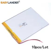 10pcs /Lot 3.7 V 3795130 4800 mah lithium Li ion polymer rechargeable battery For Power bank PAD DVD Naptop e-book video game