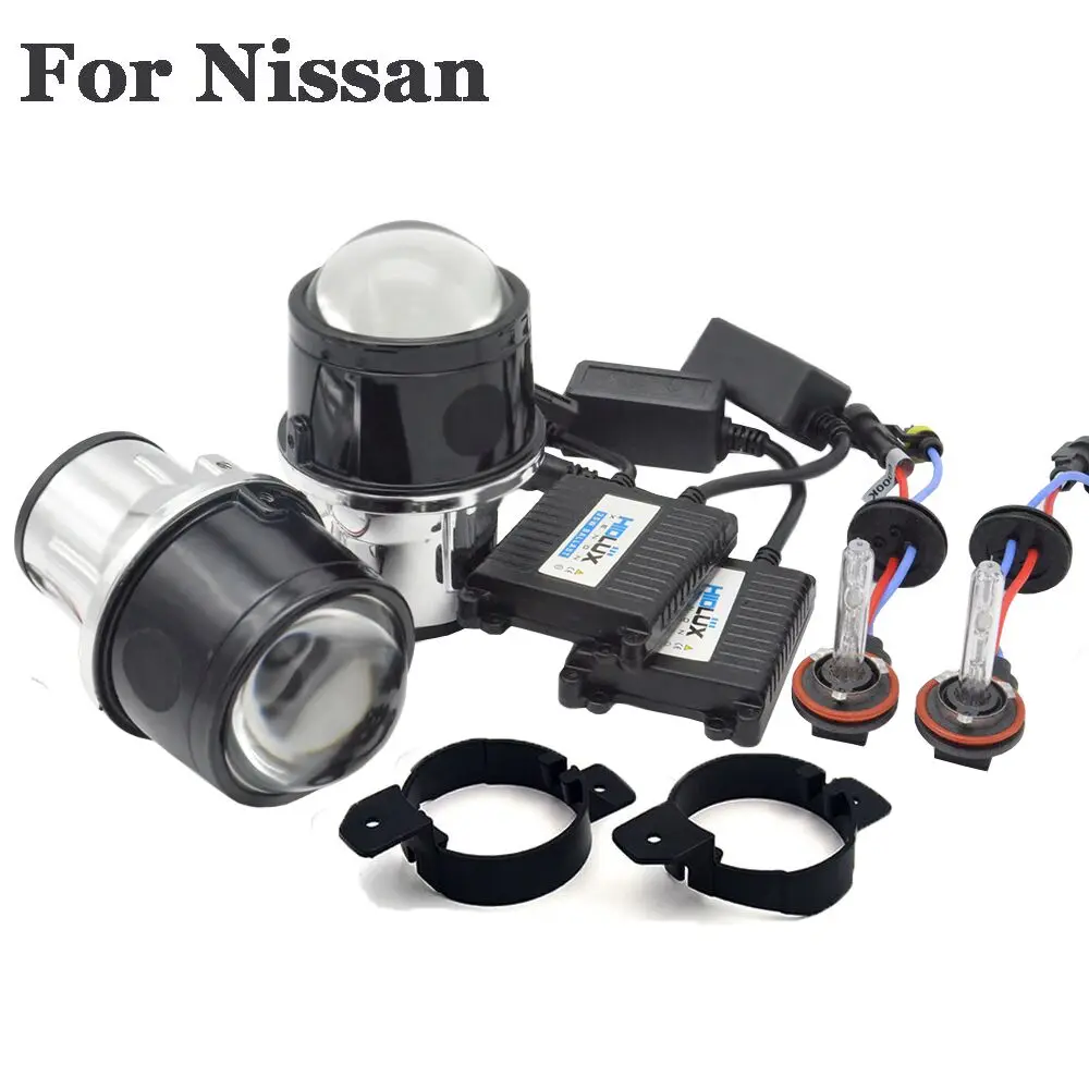 2,5 дюймов HID Bi xenon противотуманные линзы проектора с 35 Вт H11 ксеноновый комплект для универсальных/Ford/Toyota/Nissan Автомобильные фары лампы модернизации - Цвет: for Ninssan