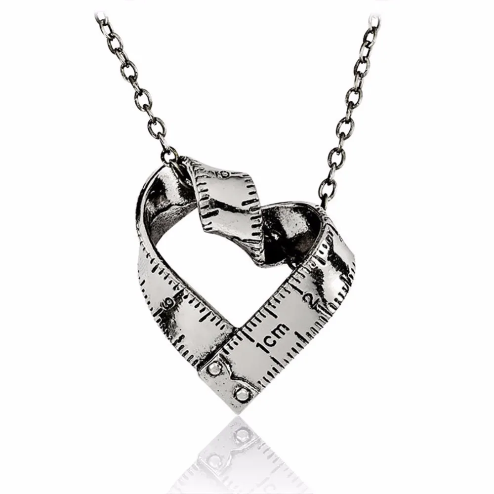 Measure Necklace Twisted Heart Measuring Tape Pendant Explore Ruler