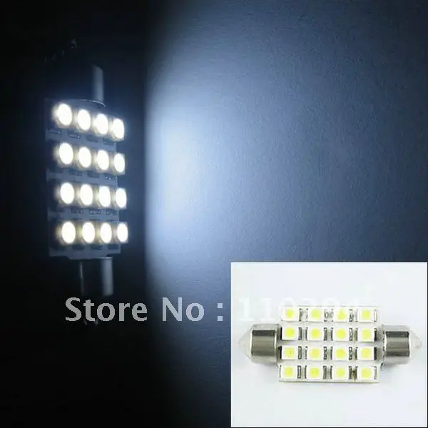 50 PCS 39mm 1210 16 LED 16 smdCar Dome Interior Festoon Luz lâmpadas