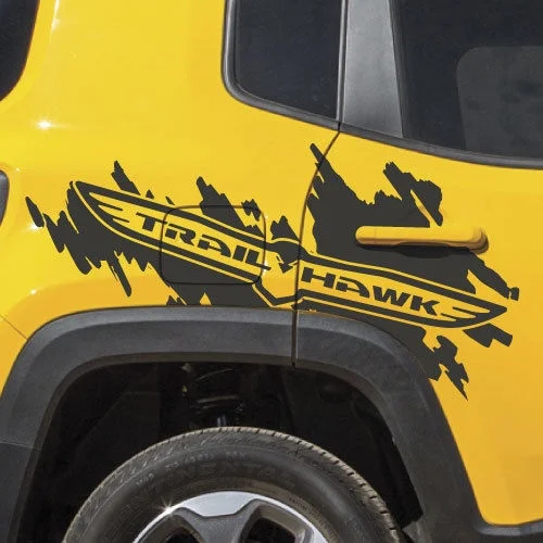 

For 1Pair For Jeep Renegade Cherokee Trail Hawk TrailHawk Side Splash Logo Graphic Vinyl Decal
