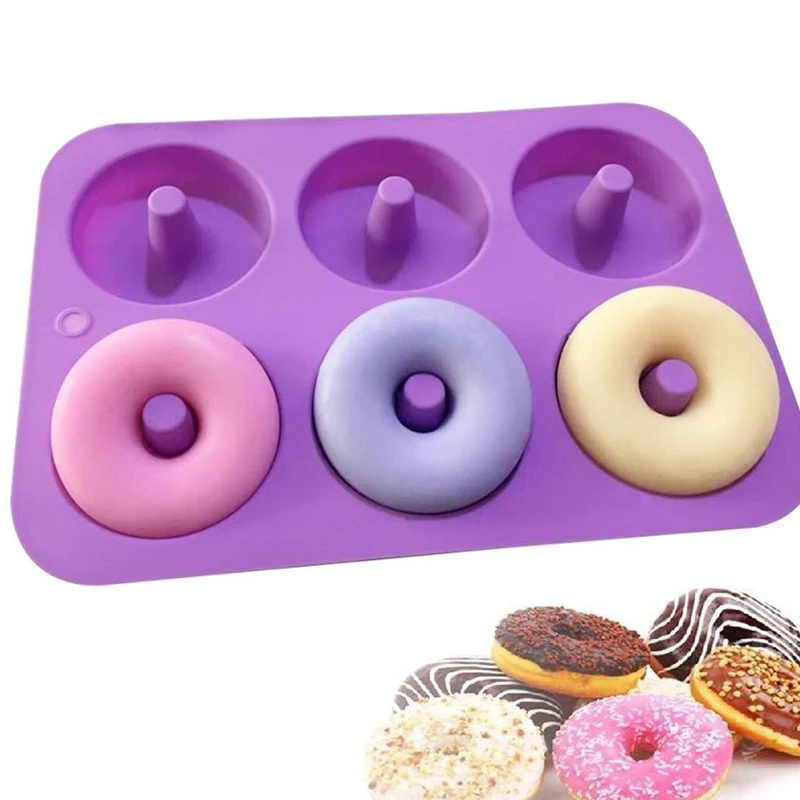 

Donuts Mold Silicone Round Shape Doughnuts Mould Baking Jelly Fondant Cake Chocolate Decoration Baking Pastry Tool Bagels Muffin
