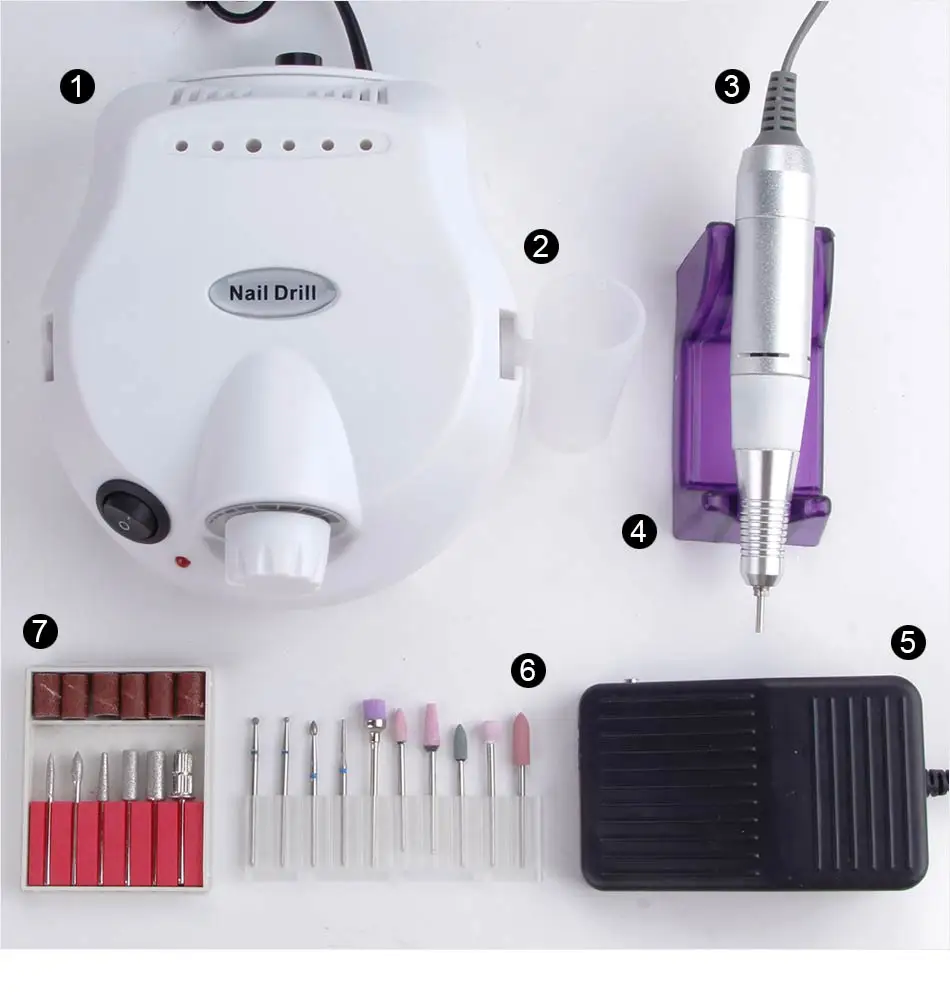 35000 об/мин Электрическая дрель для ногтей аппарат для маникюра керамические боры педикюрные пилочки для ногтей сверло для полировки наборы инструментов