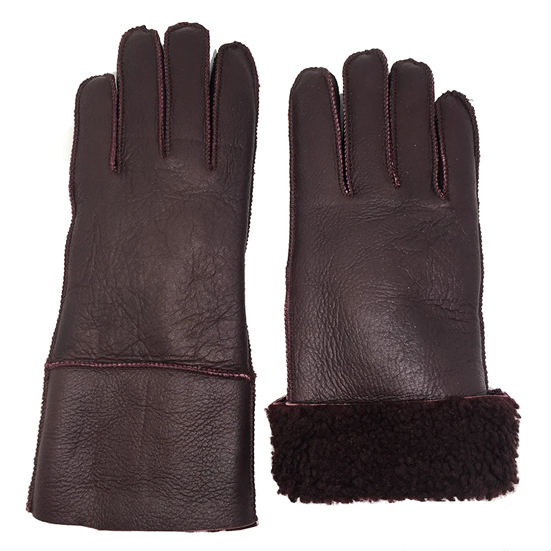 Brand Gloves Real Fur New Winter Women's Warm Gloves Female Ladies Genuine Leather Gloves Mittens Thicken Fashion Outdoor G56