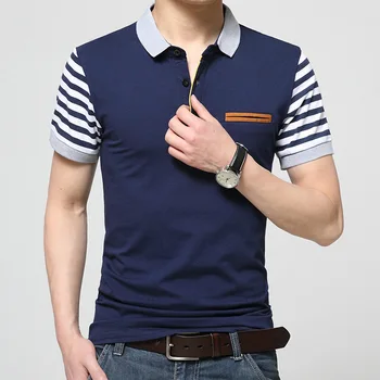 

Summer New Men's Polo Shirt High Quality Patchwork Soft Breathable Men Cotton Short Sleeve Polos Shirts Tops