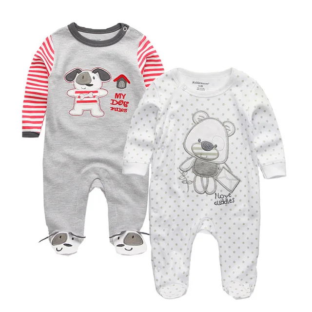 Коллекция года, весенне-осенняя 2 шт./партия одежда для малышей Пижама для маленьких девочек Комбинезон, Пижама для новорожденных, боди для детей возрастом от 0 до 12 месяцев - Цвет: baby rompers12