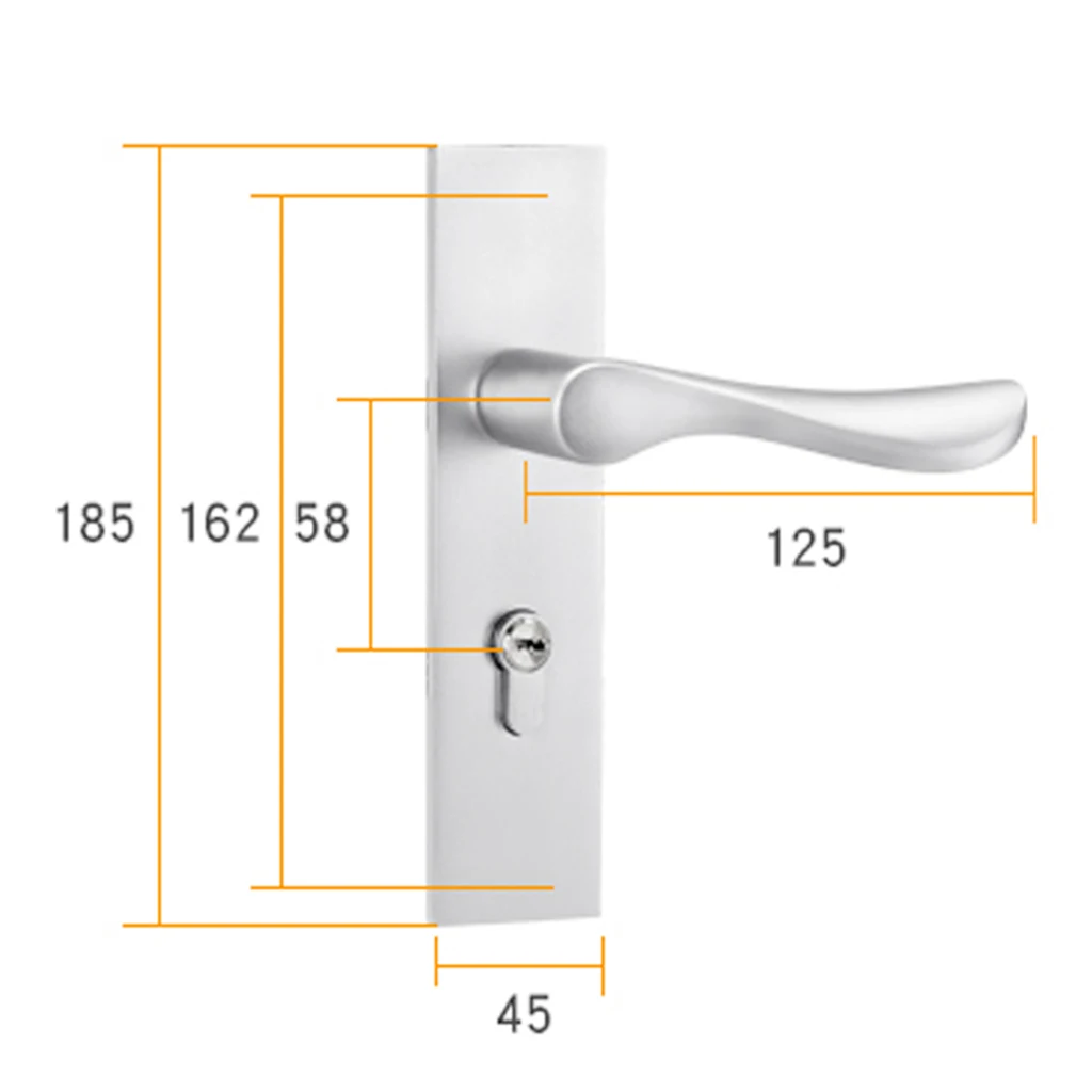 Door Handle Lock Front Back Lever Lock Bathroom Bedroom Door Handles #1