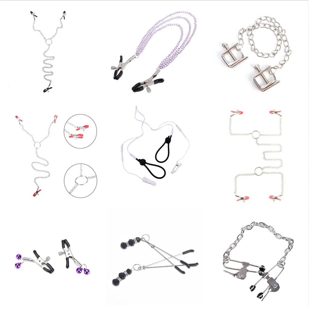 

Metal Chain Nipple Clamps Stimulator Enhancer Master Series Fetish Exotic Accessories Sexy Nipple Clips For Couples