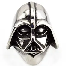 Сталь солдат Звездные войны Дарт Вейдер Маска Форму Кольца Высокое качество Сталь Мужчины ювелирные изделия панк кольцо черный воин маска Косплэй реквизит