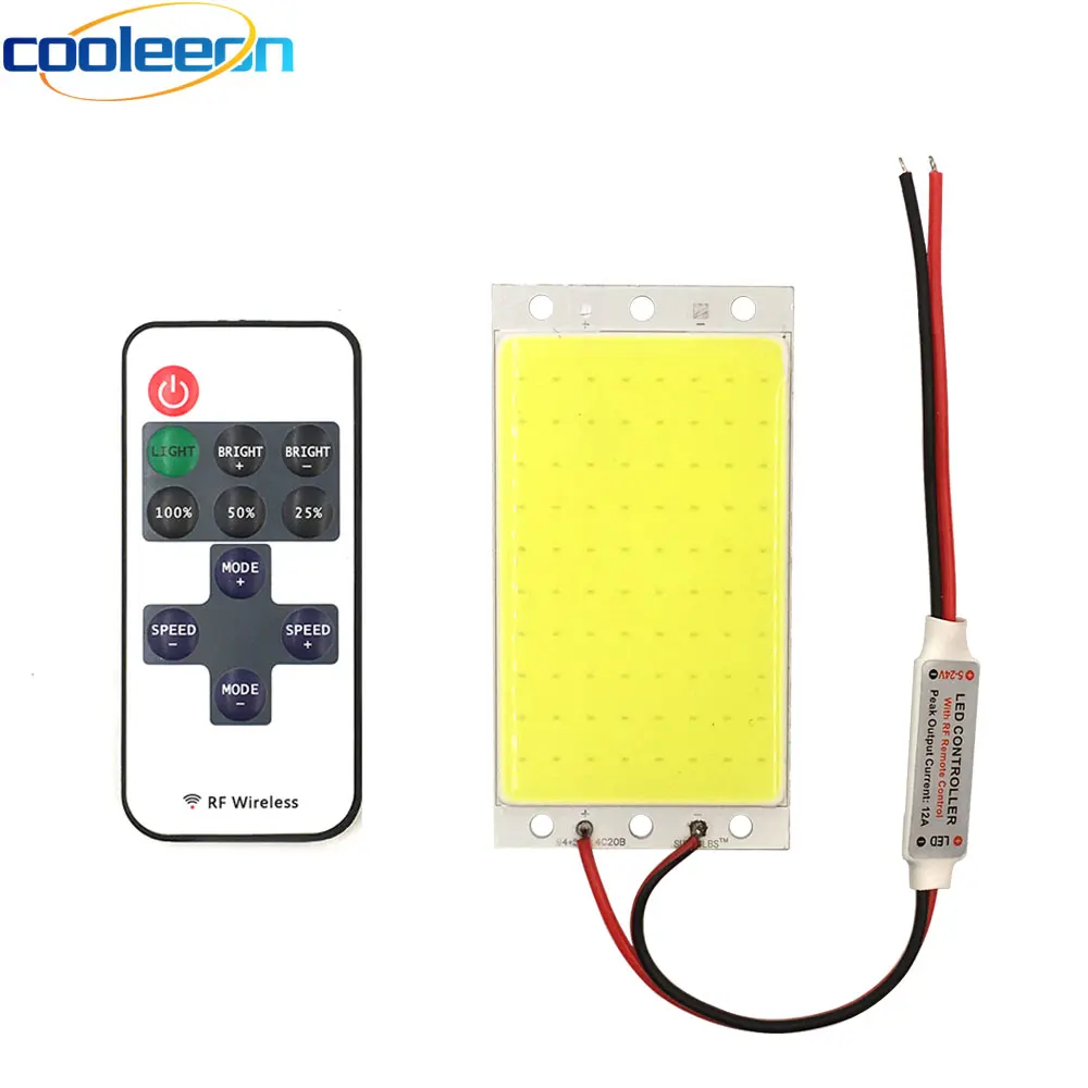 

10pcs 94*50mm Dimmable Panel LED Lamp COB Light 12V 15W Warm Pure White Blue Color LED Lighting Board for Car Work Lamp DC12V