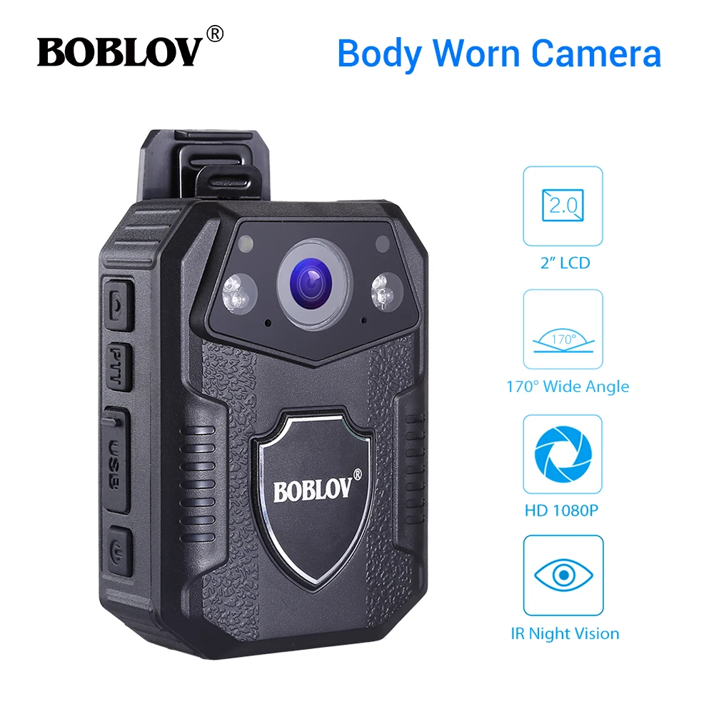 

Boblov WZ2 Body Camera With Audio 4K HD 1080P 32GB DVR Security Guard 170 Degree IR Night Vision Mini Camcorders Camara Policial