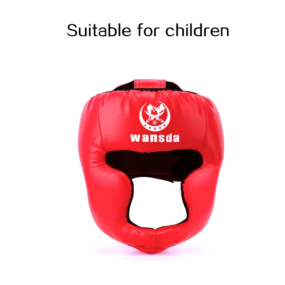 REXCHI кикбоксерский шлем для мужчин и женщин PU Каратэ Муай Тай Guantes De Boxeo Free Fight ММА Санда обучение взрослых детское оборудование - Цвет: Children Red