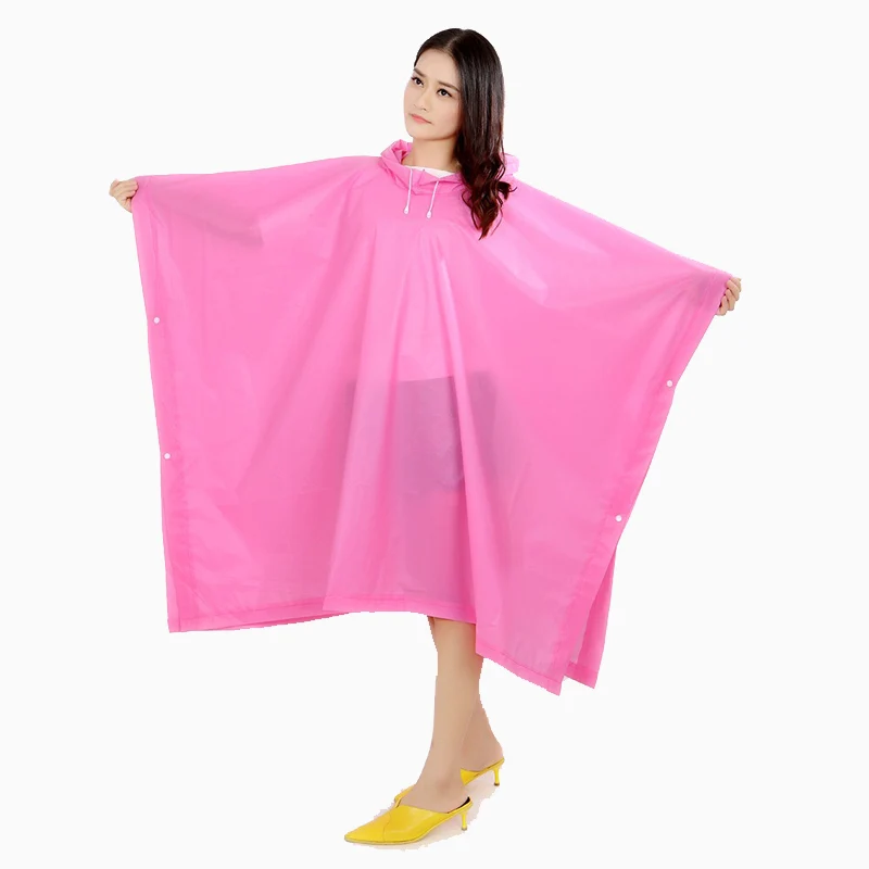 Универсальный женский дождевик, мужские дорожные дождевики, пончо с капюшоном, не одноразовые плащи, водонепроницаемый, для кемпинга, дождевик, Chubasquero - Цвет: Розовый