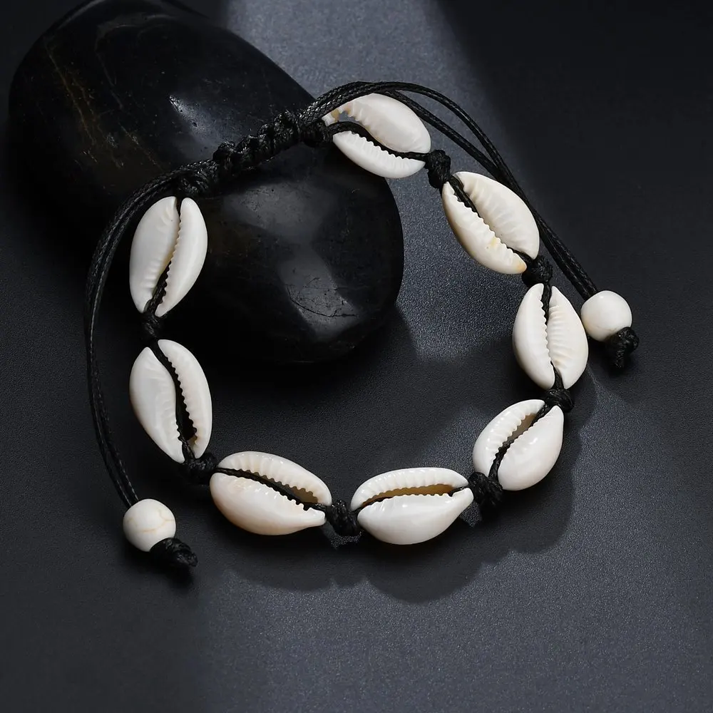 

Summer Fashion Handmade Natural Seashell Charm Braiding Bracelet Shells Bracelets Women Girl Accessories Beaded Strand Bracelet