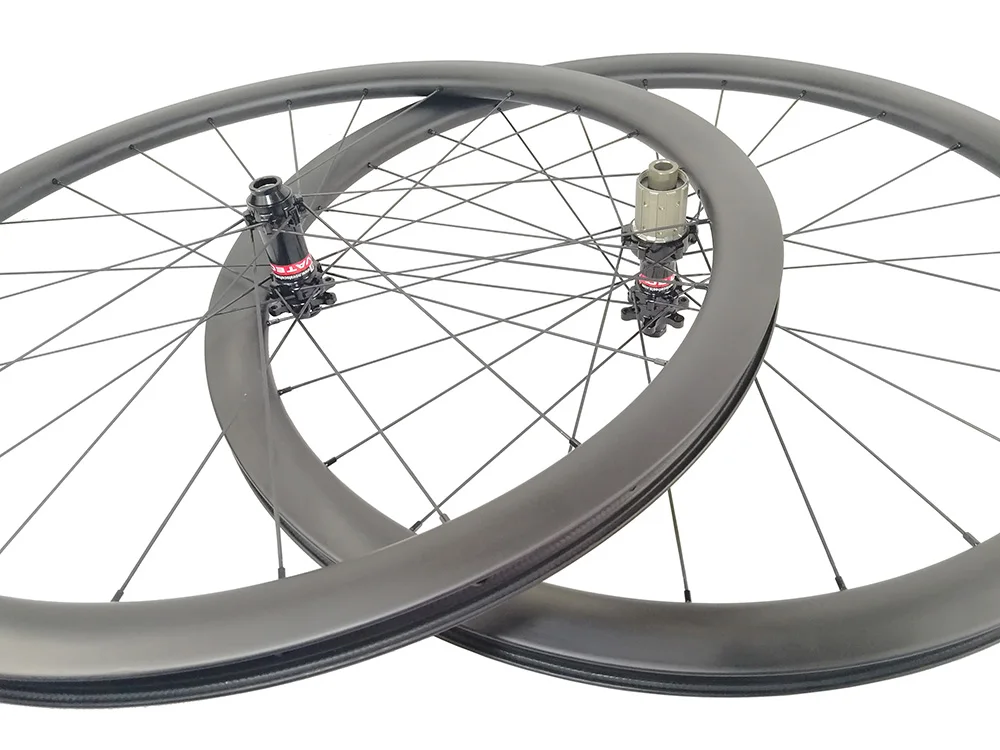 Road disc brake wheels 45mm Tubeless Clincher Cyclocross carbon bicycle wheelset 12MM TA 142MM TA