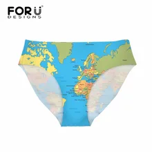 FORUDESIGNS, бикини, плавки, танкини, купальники для женщин, Карта мира, принт, плавки, женский купальник, шорты, бразильские трусики