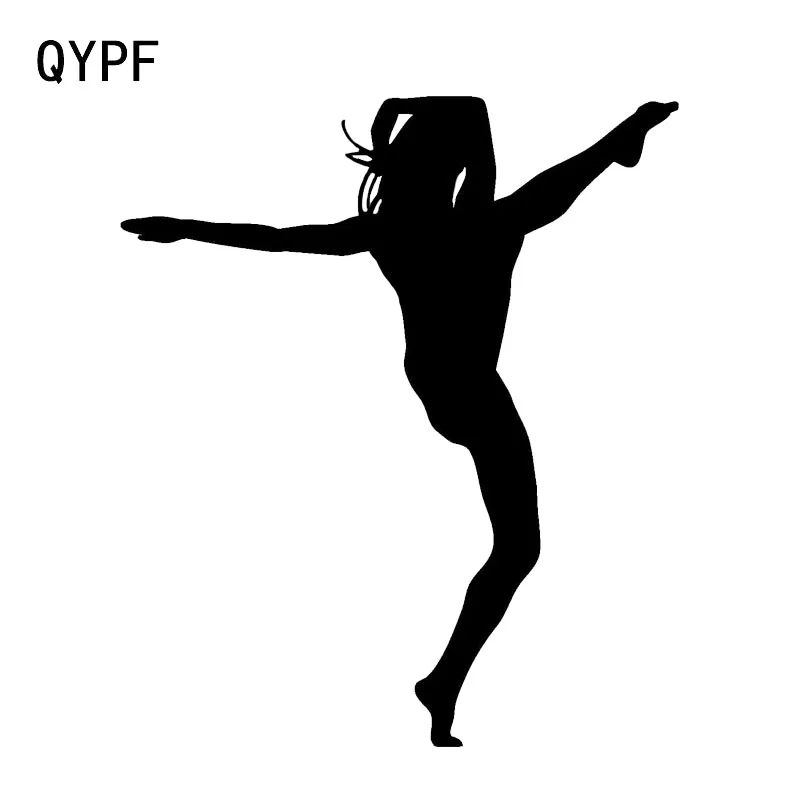 

QYPF 10.8*12.6 Ballet Dancing Girl Fitness Decor Car Sticker Reflective Accessories Vinyl C16-2190