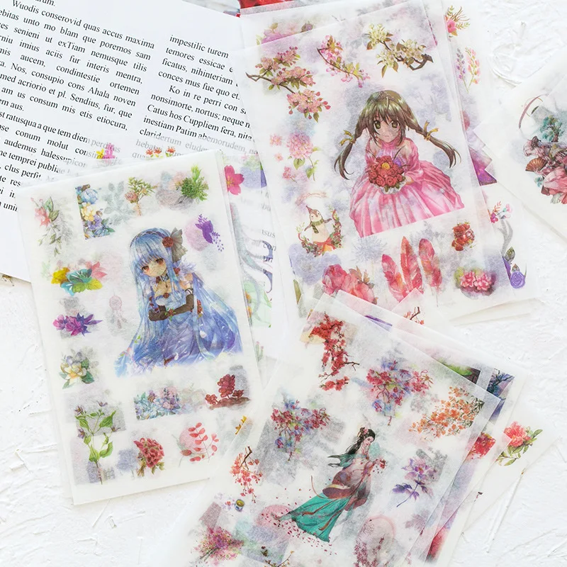 

(6 sheets/lot) Retro Girl Sticker Decorative Stationery Stickers Scrapbooking DIY Diary Album Stick Lable