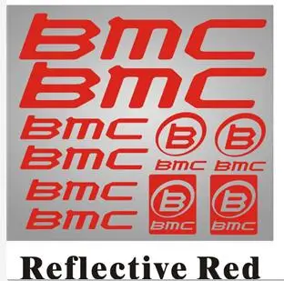 Светоотражающие наклейки на рамку для брендового дорожного велосипеда, горного велоспорта, MTB bicicleta, велосипедные колеса, обода, вилка, наклейка, bisiklet - Цвет: Reflective red