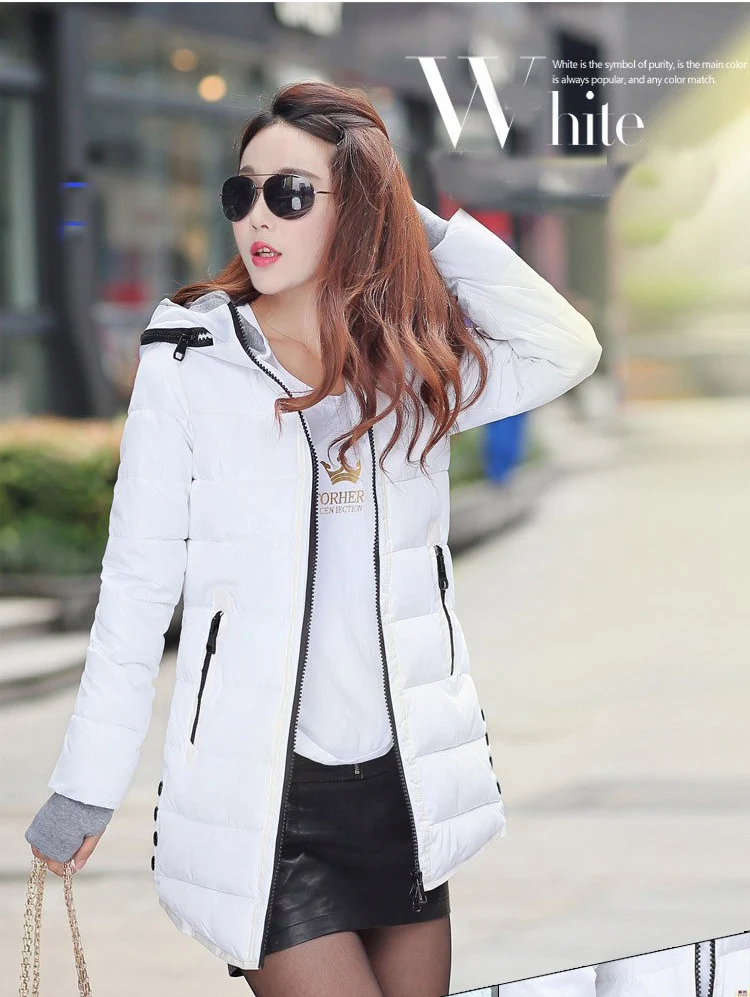 Ladies Autumn Winter Jacket Women Down Parkas Long Female Causal Hooded Zipper Black Jacket Coat Outwear chaqueta mujer