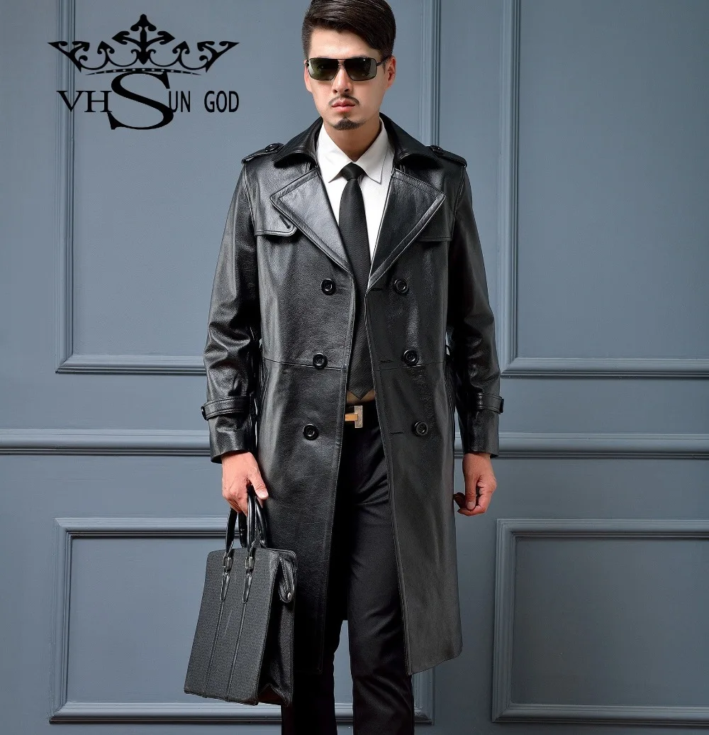 New 2015hot trench coat men jaqueta couro masculina windbreaker black ...
