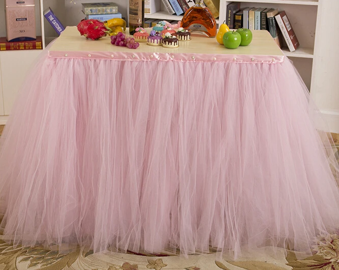 Wedding Table Skirting Christmas Birthday Party Table Skirts Bow Skirt