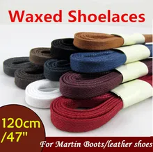 Weiou Flat Waxed Shoelace 8mm width Unisex shoestrings Cord 100% Cotton Shoe Lace for Leather Shoes Boots 120cm/47″