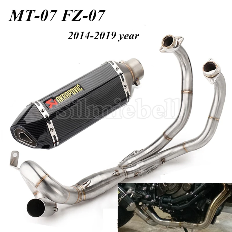 

For Yamaha MT-07 FZ-07 2013 2014 2015 2016 2017 2018 Slip on Motorcycle Akrapovic Exhaust Muffler Pipe Escape Moto Full System