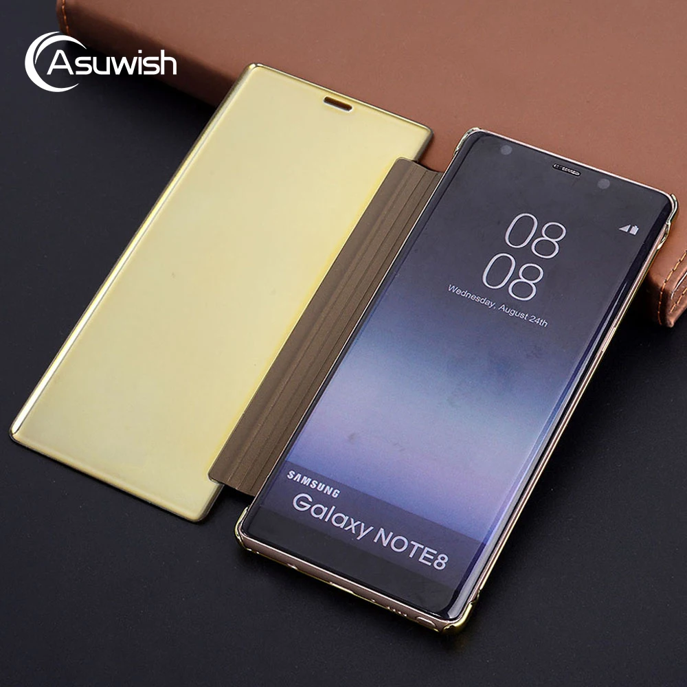

Flip Mirror Cover Phone Case For Samsung Galaxy Note 8 Note8 SM N950 N950F N950FD N950H SM-N950 SM-N950F Case Shockproof Funda