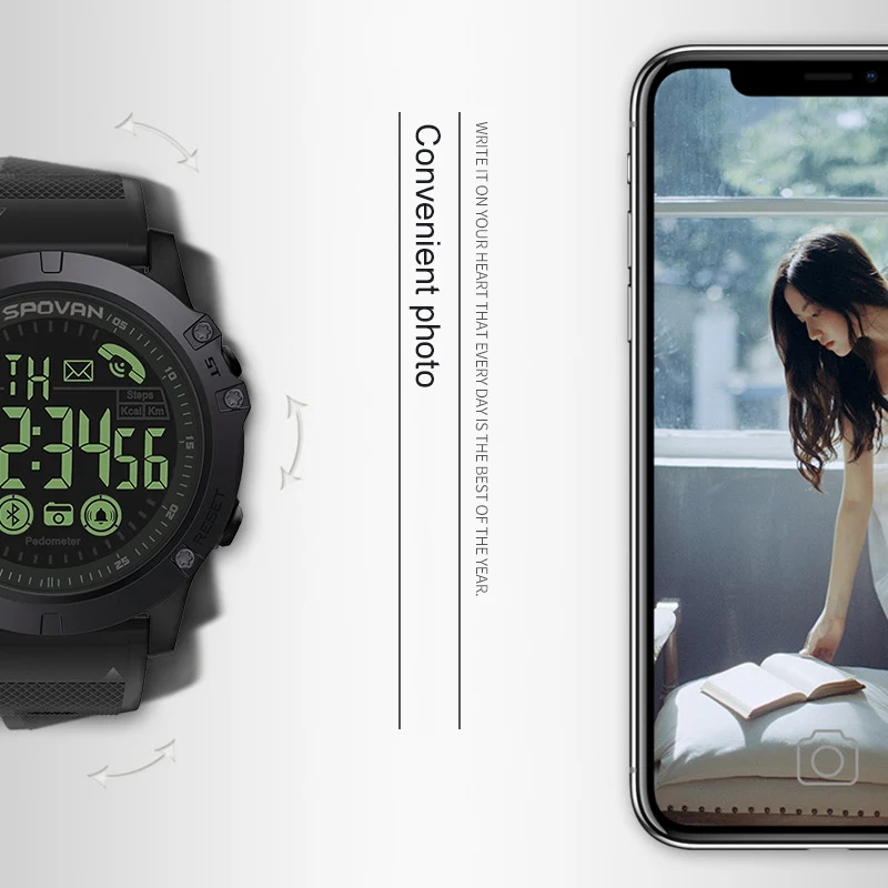 Men Digital Sports Smart Watch with Pedometer Calorie Counter Stopwatch Clock Alarm for Android iOS GY88