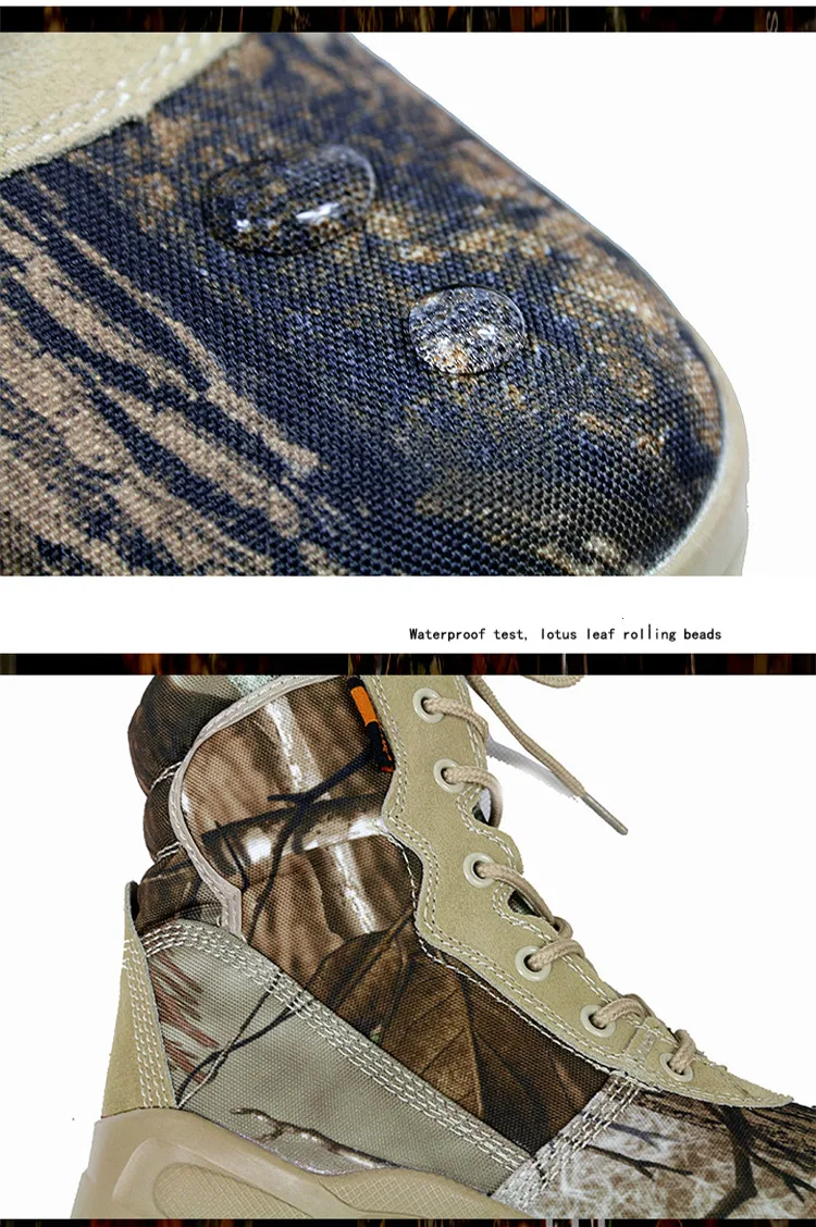Мужская водонепроницаемая камуфляжная охотничья обувь, военные тактические ботинки, обувь для альпинизма, путешествий, пеших прогулок на молнии