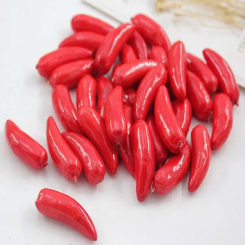 10 шт./упак. смешанной пены мини моделирование фрукты и овощи искусственные Кухня игрушки для детей ролевые игры игрушки - Цвет: Small red pepper