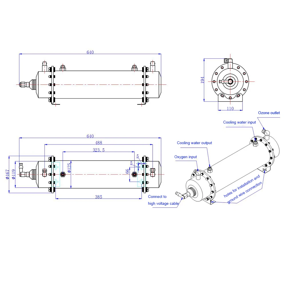 100g ozone generator tube