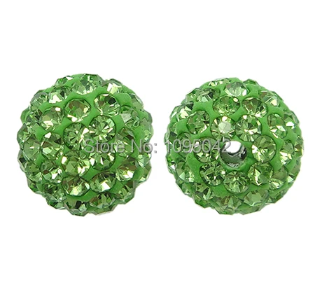 Free shipping!!!Rhinestone Resin Beads One Direction Round with rhinestone Fern Green 10x10mm Hole:Approx 2mm 10PCs/Bag | Украшения и