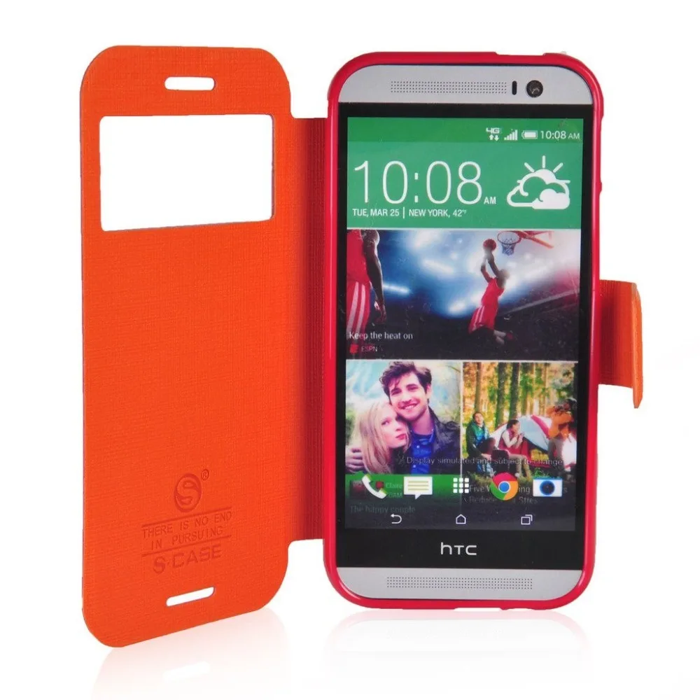 Чехол из искусственной кожи с двойным окном 4 5 дюйма для HTC Desire 600 чехол Htc двумя Sim