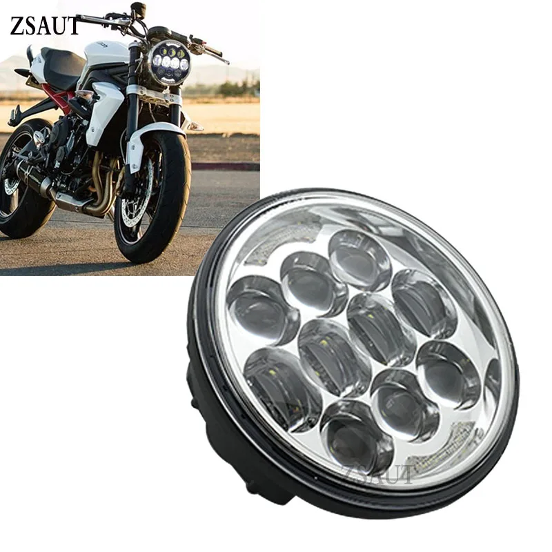 

5-3/4" 5.75 Inch 80w Projector Headlight with White DRL for Indian Scout Motorcycle Wide Glide XL1200 Street 750