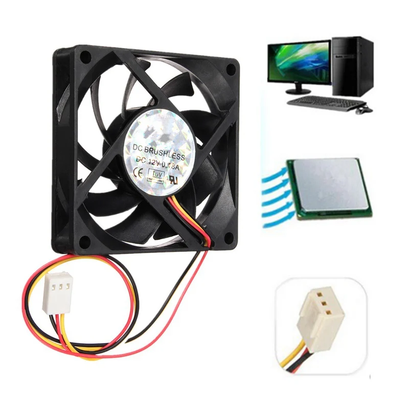 LEORY 70*70*15 مللي متر DC 12 V 3Pin الداخلية كمبيوتر مكتبي CPU حالة التبريد برودة مروحة كاتمة للصوت 7 سنتيمتر