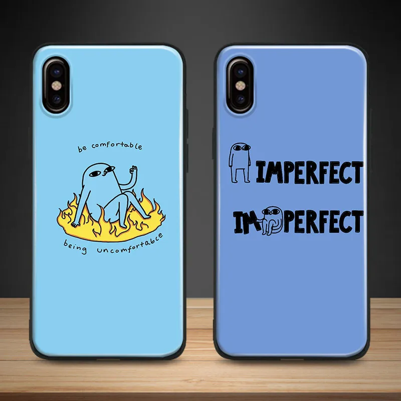 

Aesthetic Blue colors doodles quotes Soft Silicone Phone Case Shell For Apple iPhone 5 5s Se 6 6s 7 8 Plus X XR XS MAX