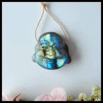 

Natural Carved Labradorite leaves Gemstone pendant bead,34x29x4mm,6g