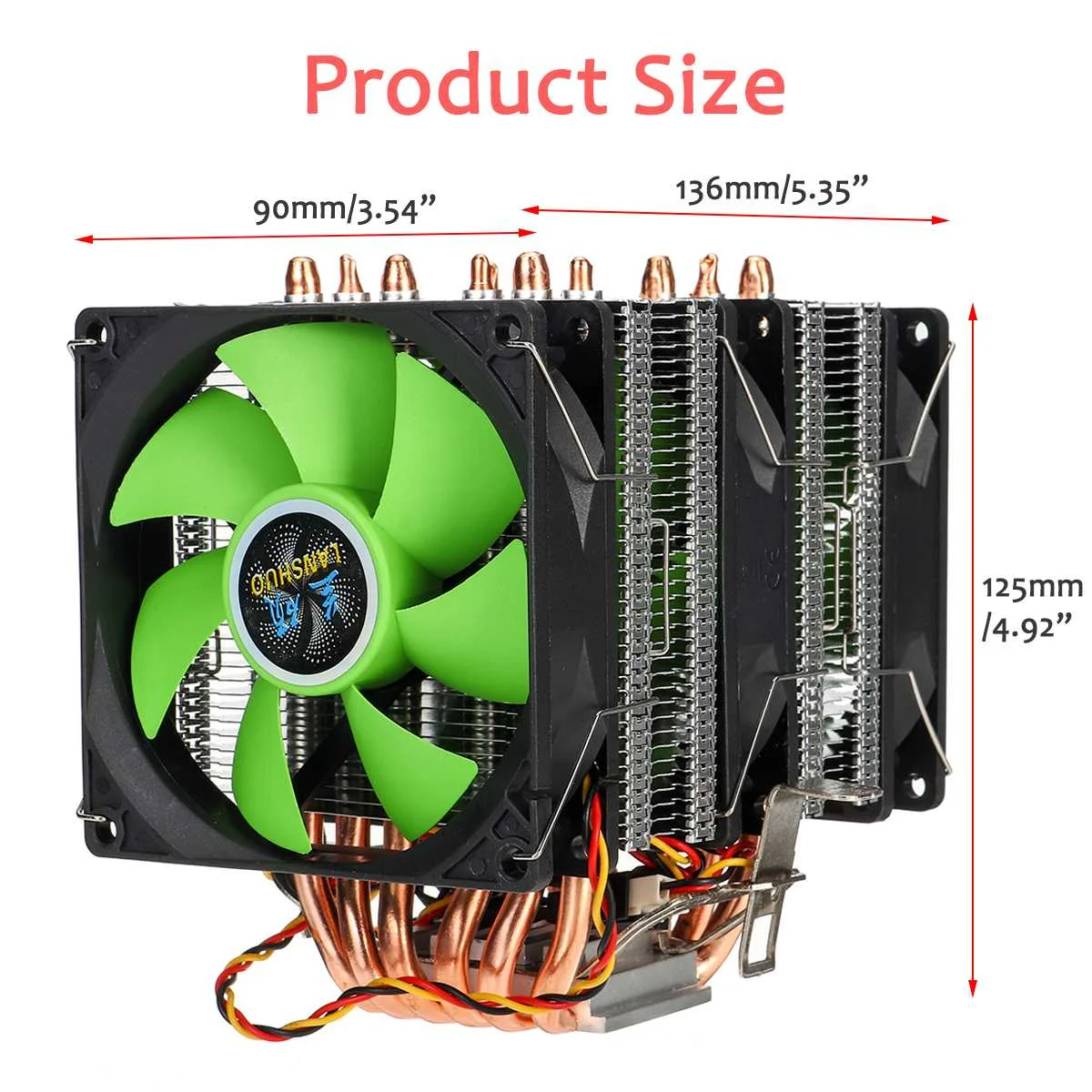 6 медных тепловых трубок Dual Tower PC cpu Cooler 3Pin охлаждающий вентилятор кулер радиатор для LGA 1150/1151/1155/1156/1366/775